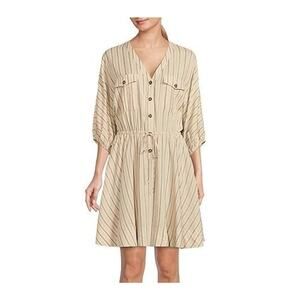NwT Gibson Latimer Midi Linen Dress Size XXL Minimal Classic Career Tailored